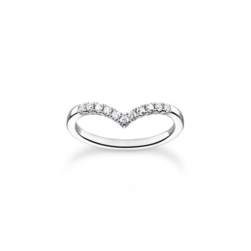 Ring v-formad i äkta silver