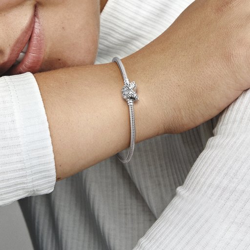 Armband i äkta silver med fjäril 19 cm