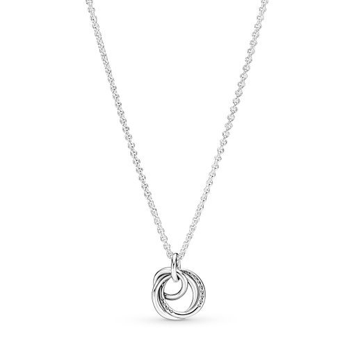 Halsband i äkta silver med cirklar omlott
