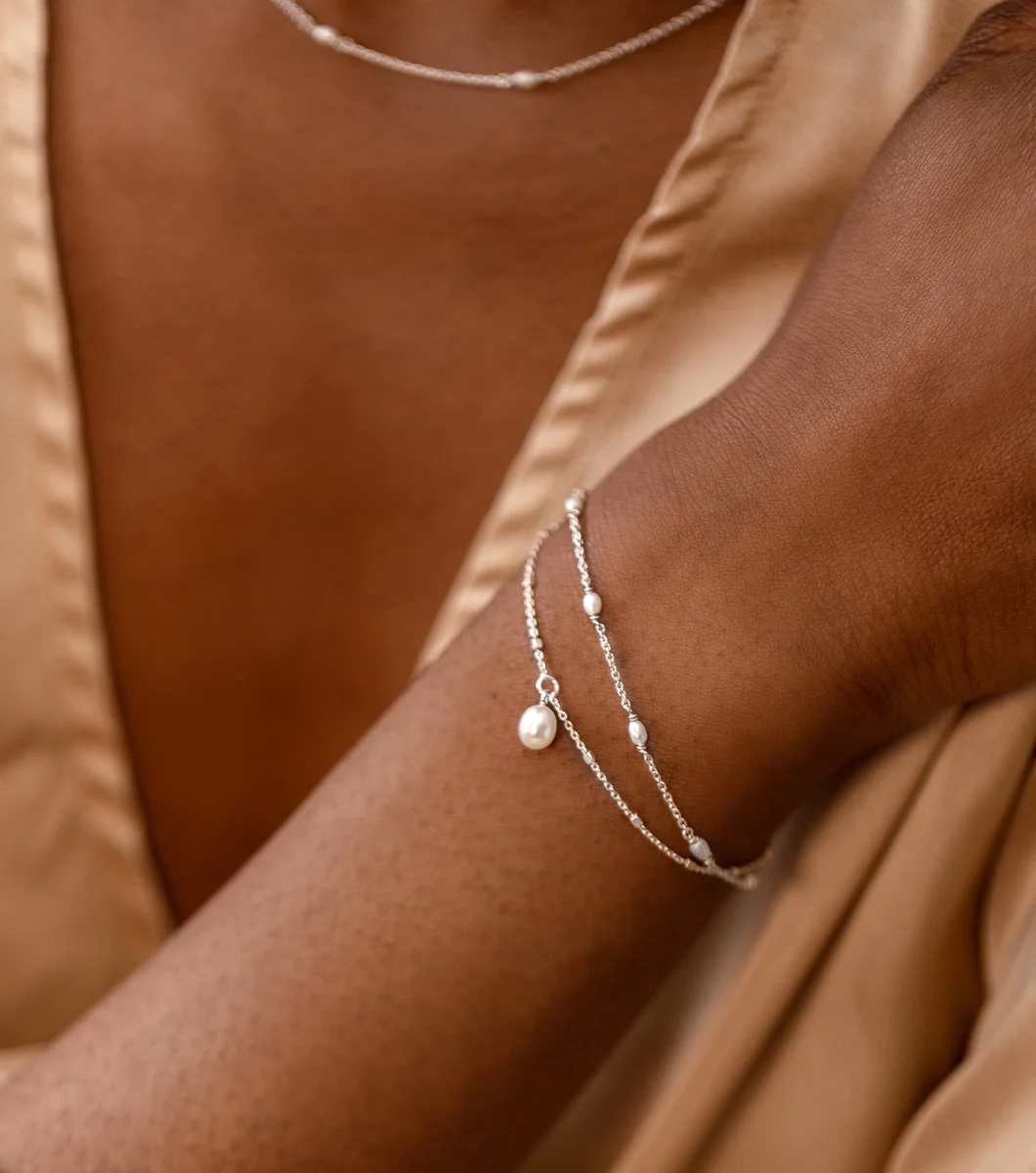 Armband Treasure Single Pearl i återvunnet äkta silver