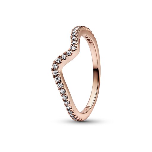 Roséförgylld vågformad ring