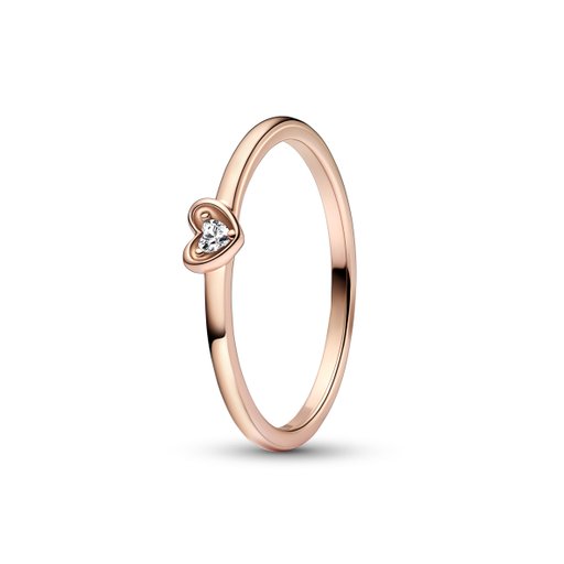 Roséförgylld ring hjärta