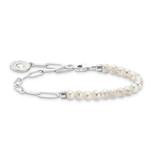 Armband i äkta silver med pärlor