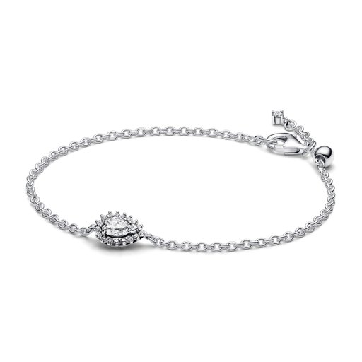 Armband i äkta silver med halo 18 cm