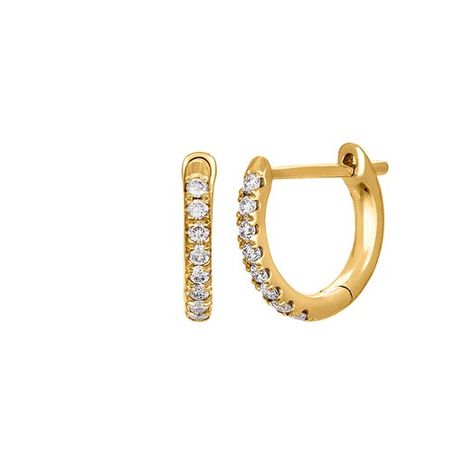 Diamantörhängen i 18K guld - Creoler