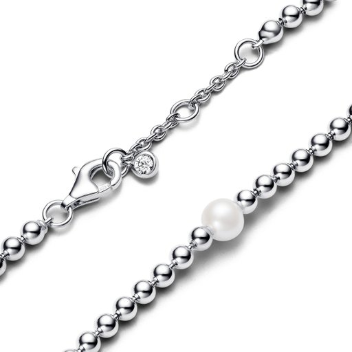Kularmband i äkta silver med pärla 16 cm