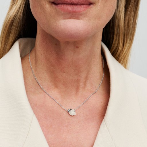 Halsband i äkta silver med ros