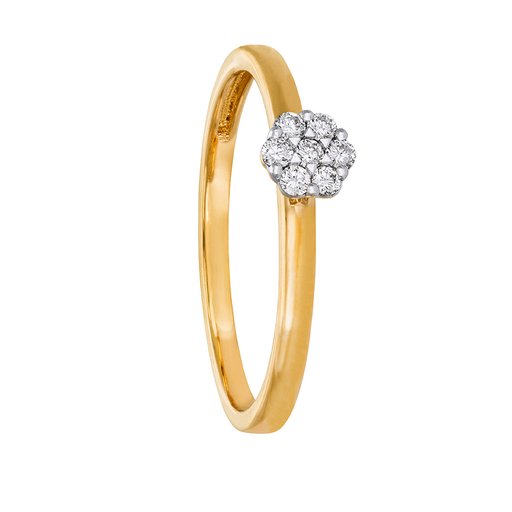 Diamantring i 18K guld med flera diamanter