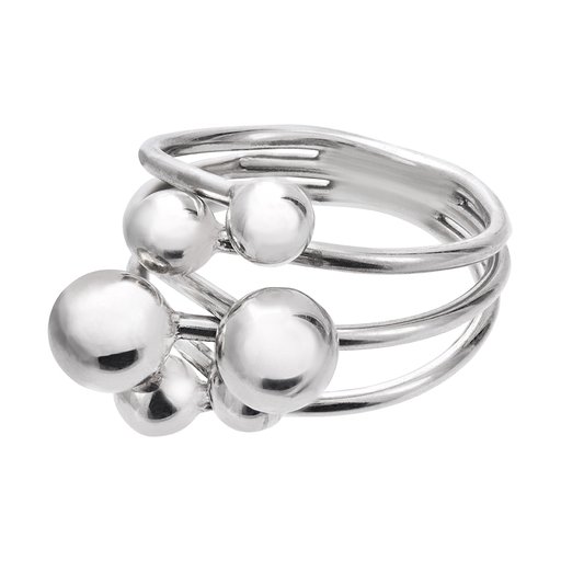 Ring i äkta silver med kulor