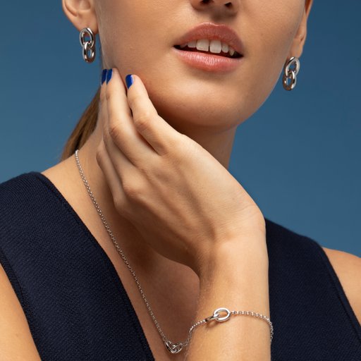 Halsband Oval Link i äkta silver
