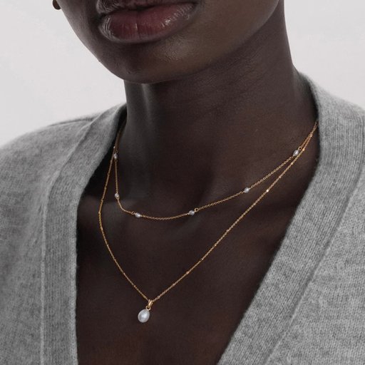 Halsband Treasure Multi Pearl i äkta silver