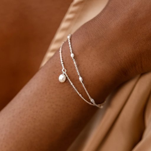 Armband Treasure Multi Pearl i äkta silver