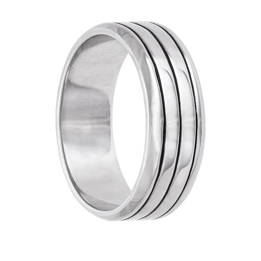 Ring i äkta silver med ränder