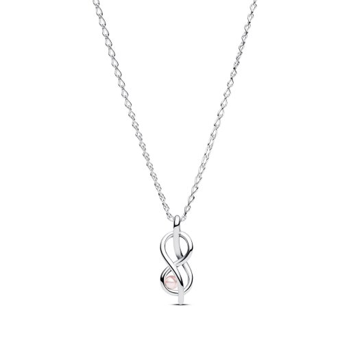 Halsband i äkta silver med evighetsknut