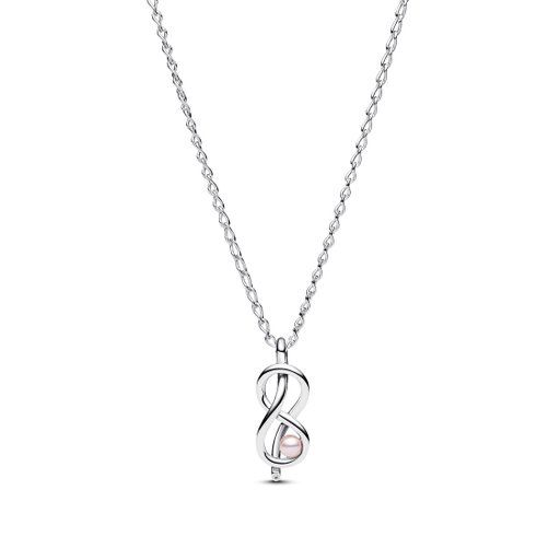 Halsband i äkta silver med evighetsknut