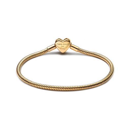Förgyllt armband med hjärtlås 17cm