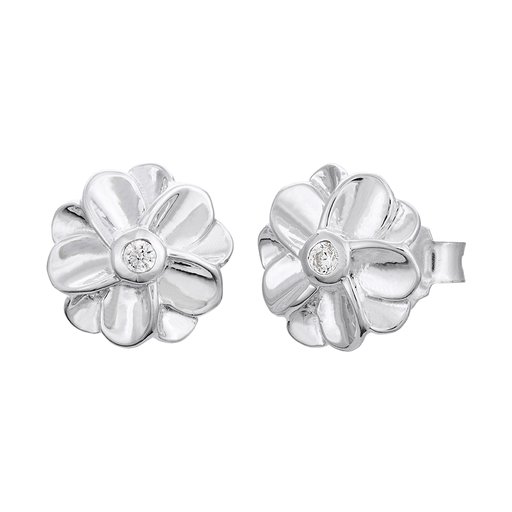 Blomformade örhängen i äkta silver