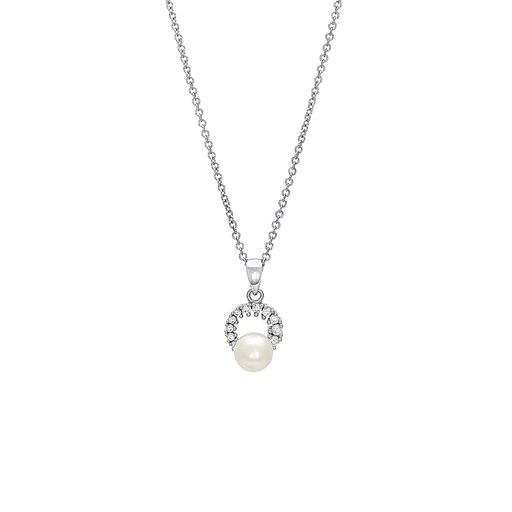 Halsband i äkta silver med pärla