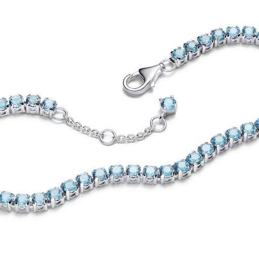Tennisarmband i äkta silver med blå stenar 20cm