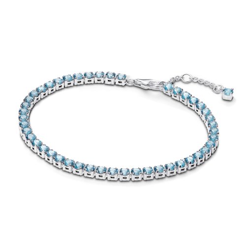 Tennisarmband i äkta silver med blå stenar 20cm