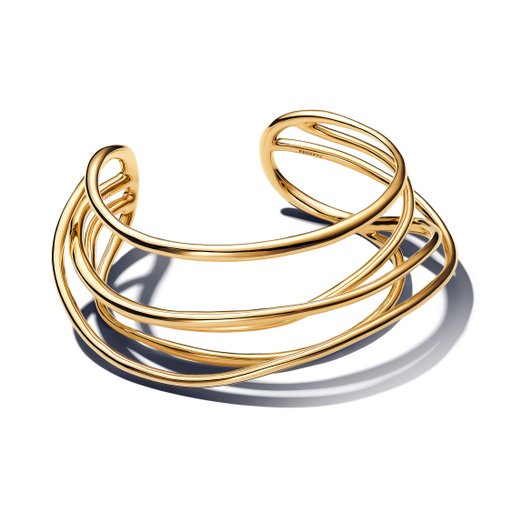 Förgylld armring med flera band 19cm
