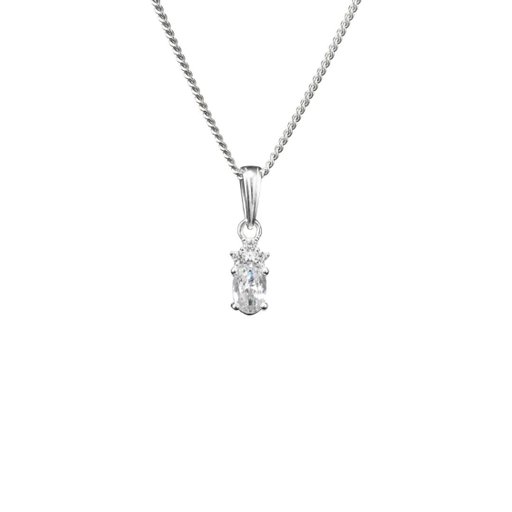 Halsband i äkta silver med kubisk zirkonia