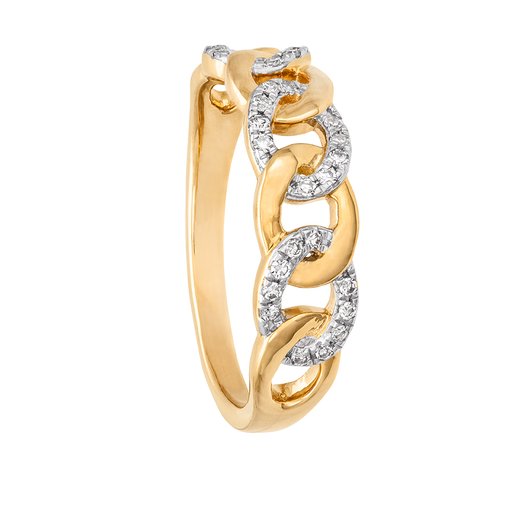 Diamantring i 18K guld - Kedjering