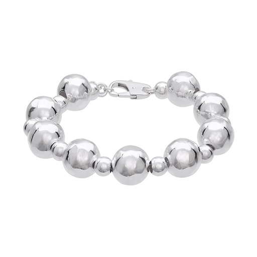 Armband i äkta silver med hamrade kulor