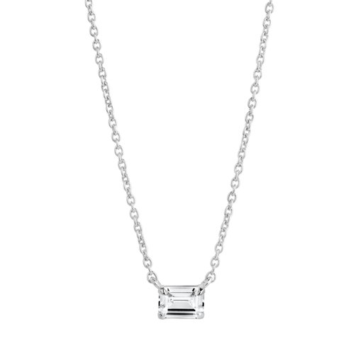 Halsband i äkta silver med rektangulär sten