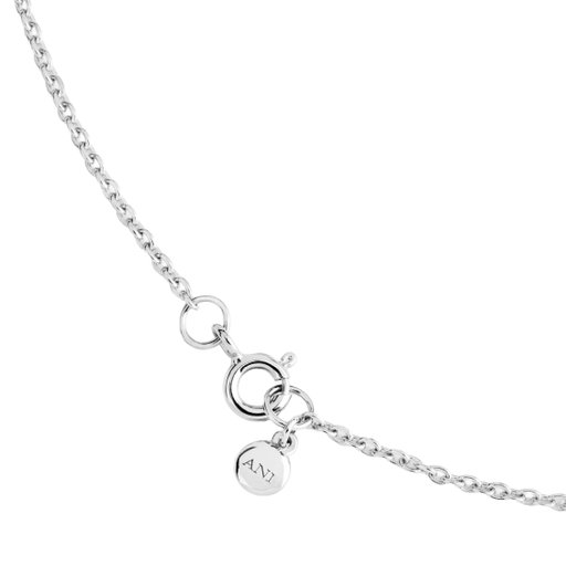 Halsband i äkta silver med rund sten