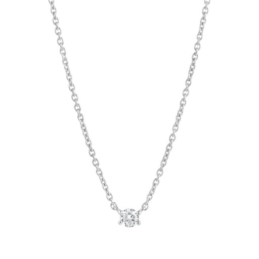 Halsband i äkta silver med rund sten