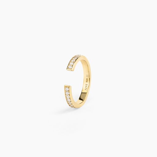 Öppen ring i förgyllt äkta silver