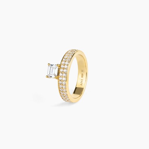 Dubbel ring i förgyllt äkta silver