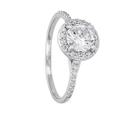 Ring i äkta silver med halo