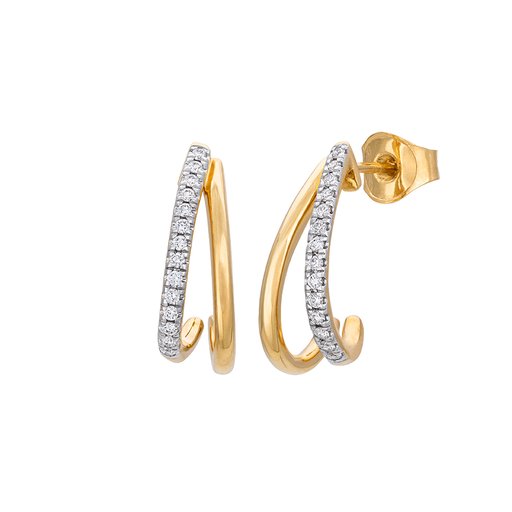 Diamantörhängen i 18K guld - Creol