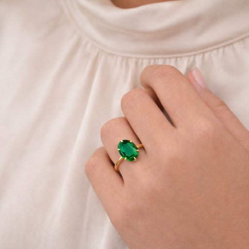 Ring Oval stone i förgyllt äkta silver