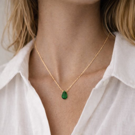 Halsband One drop i förgyllt äkta silver