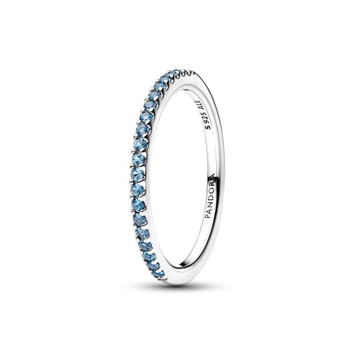 Ring i äkta silver med blå stenar