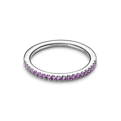 Ring i äkta silver med lila stenar