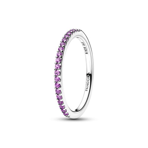 Ring i äkta silver med lila stenar