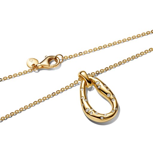 Förgyllt halsband med droppe