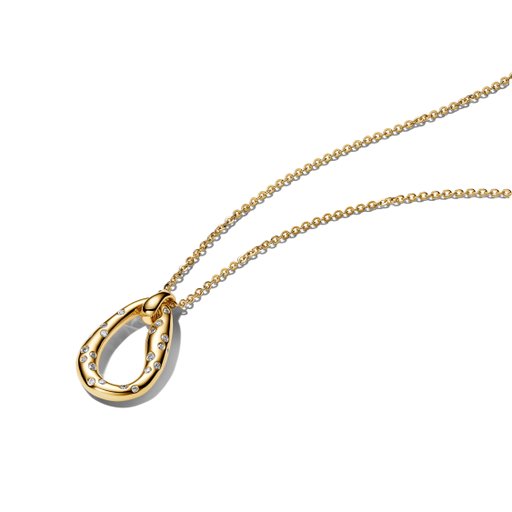 Förgyllt halsband med droppe