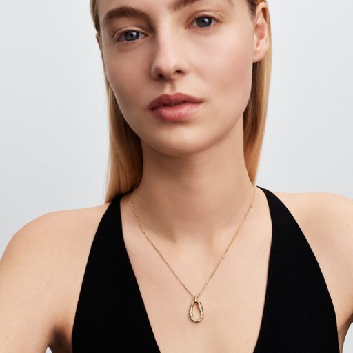 Förgyllt halsband med droppe