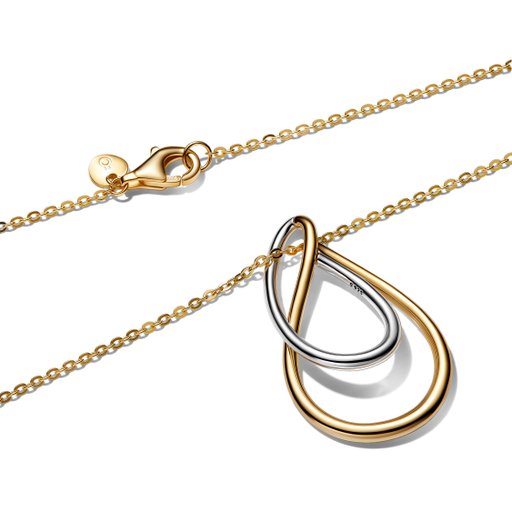 Halsband i tvåfärgat äkta silver
