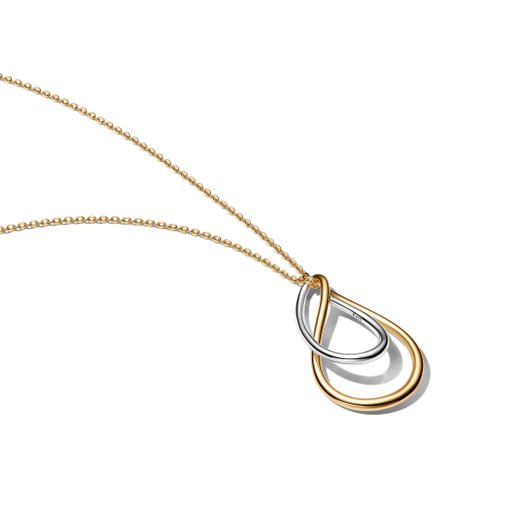 Halsband i tvåfärgat äkta silver