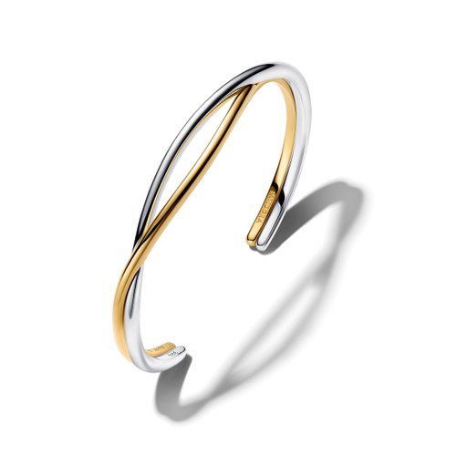 Armring i äkta silver med omlottgående band