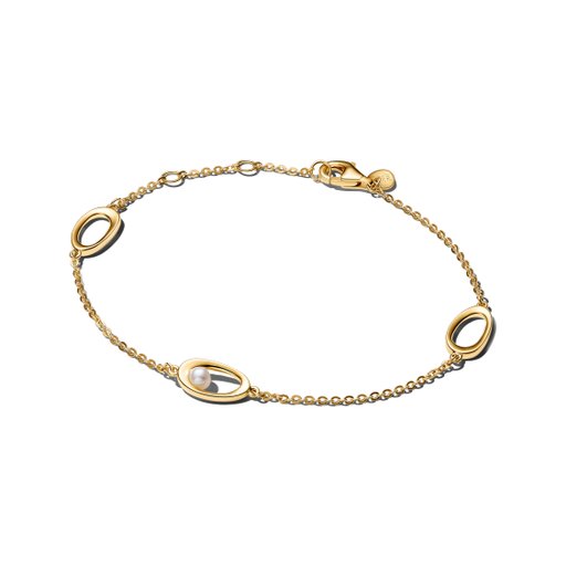 Förgyllt armband med ovaler 20 cm