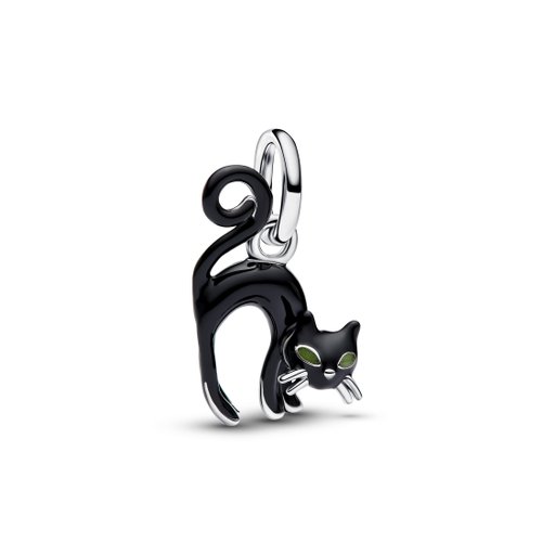Berlock i äkta silver med en katt