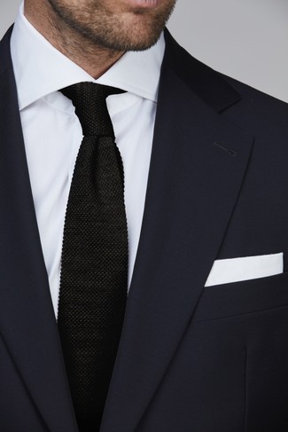 STRUCTURE KNIT TIE ANTRACIT