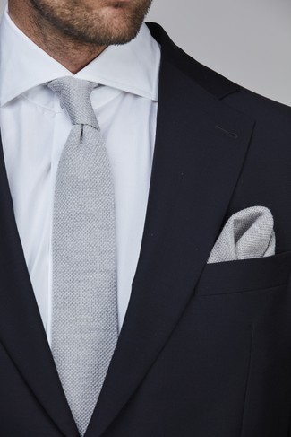 STRUCTURE KNIT TIE GREY
